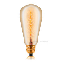 Ретро лампа накаливания ST64 F5 40Вт Е27, золотистая Sun Lumen 051-927