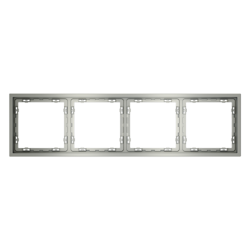 Рамка 4 местная, пластик, Сталь, Voltum S70 VLS100405