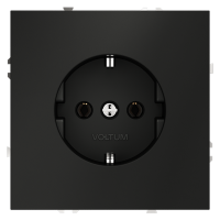 Розетка c З/К, Черный матовый, Voltum S70 VLS040108