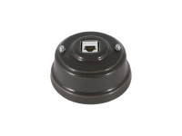 Розетка комп. RJ45 cat.6, керамика, серый grigio, серебристая фурнитура, Leanza РК6СС