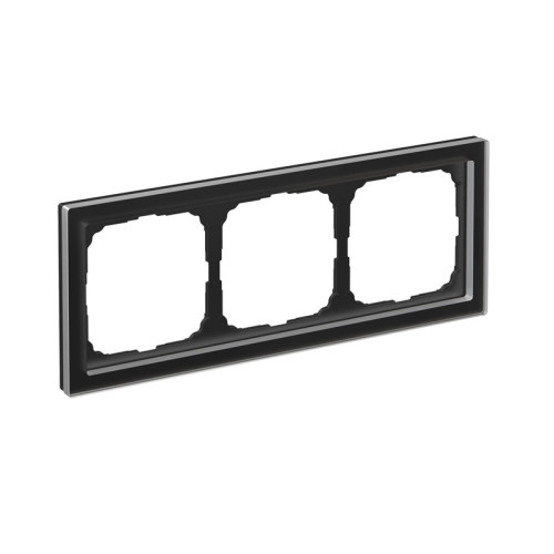 Рамка 3 местная, натуральное стекло, Черный, ArtGallery SE GAL321003