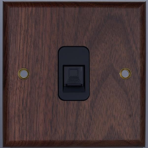 Розетка компьютерная RJ45 (внутренний монт.), Oрех, Zaragoza Salvador WBY3B3A13