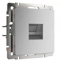 Розетка компьютерная RJ45 Cat. 5e, Серебряный рифленый, Werkel W1181009