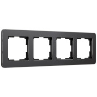 Рамка 4 местная металл, Черный, Platinum Werkel W0042608
