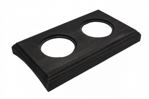 Рамка 2 местная деревянная на бревно D220 (внутренний монт.), прямоугольник, Угольно-черный, Шедель Bironi BF4C22-620-119