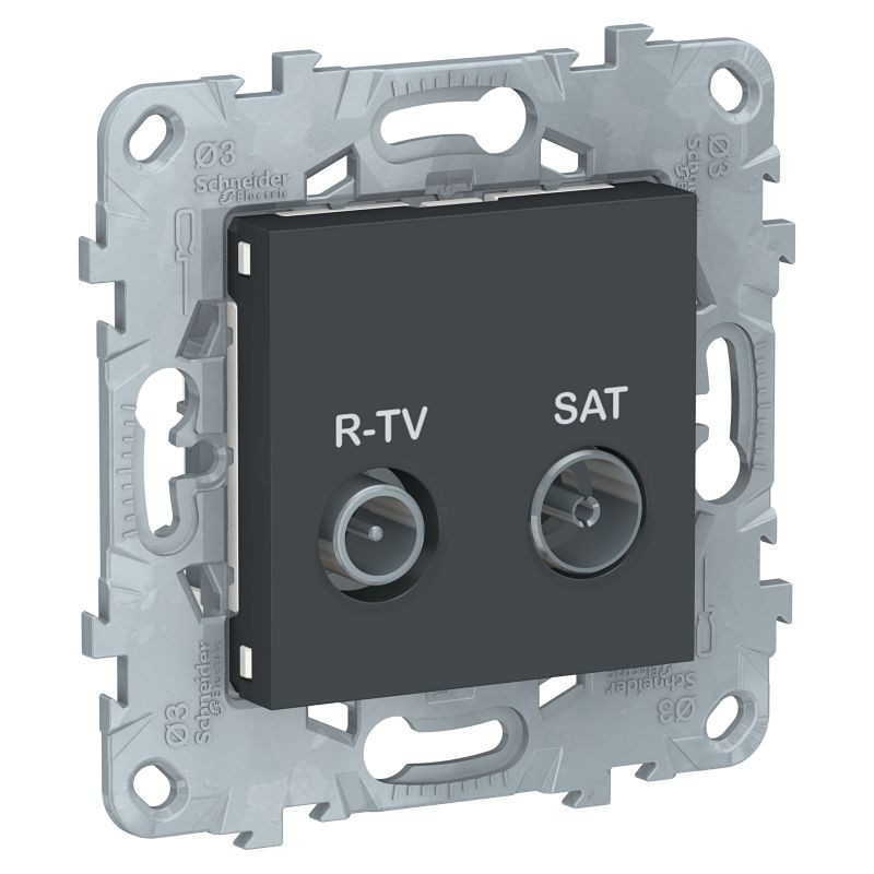 Розетка телевизионная TV-SAT проходная, Антрацит, Unica New Schneider NU545654 Розетка телевизионная TV-SAT проходная, Антрацит, Unica New Schneider NU545654