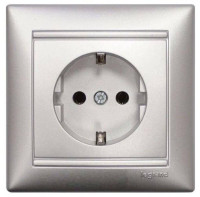 Розетка с З/К, алюминий, Valena Classic Legrand 770123