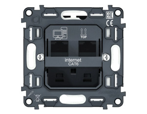 Механизм розетки комп. 2-ой RJ45 Cat. 6, Quant Ambrella Volt VM189