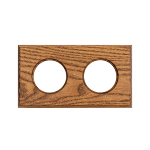 Рамка 2 местная деревянная под электрику Salvador на бревно D300, Ясень в масле, DecoWood СМСМ2-300