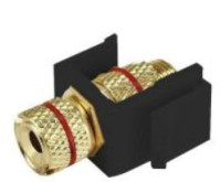 Вставка Keystone с аудиоразъемом Banana, Красная маркировка, Черный, Rikkett 147404/1 BK