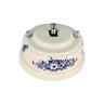 Выключатель керамика тумблерный 1 кл., цв. синие цветы с серебряной ручкой Leanza ВР1ВС