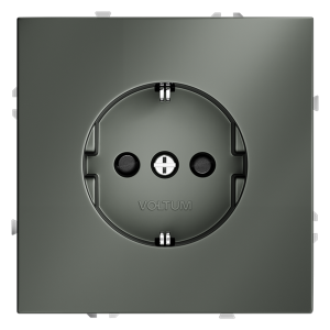 Розетка c З/К и шторками, Титан, Voltum S70 VLS040206