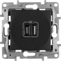 Розетка USB для зарядки A+C, антрацит, Etika Legrand 672636