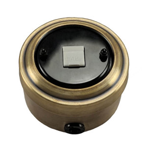 Розетка компьютерная RJ45 Cat.5E из металла, бронза/чёрный Vintage М1-27-21bl