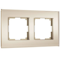 Рамка 2 местная стекло soft-touch, Шампань матовый, Senso Werkel W0023111