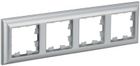 Рамка 4 местная, Алюминий/Алюминий, Brite IEK BR-M42-12-K47