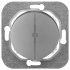Выключатель кнопочный 2 кл. с подсветкой, Серебро, серия Прованс, Bylectrica С510-3308