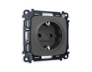Розетка с З/К, Графит мягкое касание , OMEGA Quant Ambrella Volt MO906010