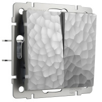 Выключатель 2 кл. проходной, Hammer серебряный, Werkel W1222006
