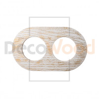 Рамка 2 местная деревянная под электрику ONEKEY, Белый с золотой патиной, DecoWood ROC*2-WG