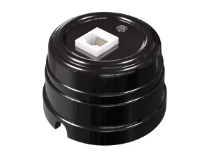Розетка фарфоровая компьютерная RJ45, Черный, ТМ МезонинЪ GE70341-05