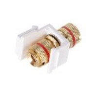 Вставка Keystone с аудиоразъемом Banana, Красная маркировка, Белый, Rikkett 147404/1 WT