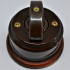 Выключатель керамика 2 кл. (4 положения), подложка вишня, коричневый, ЦИОН В2П-К