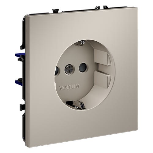 Розетка c З/К и шторками, Кашемир, Voltum S70 VLS040203