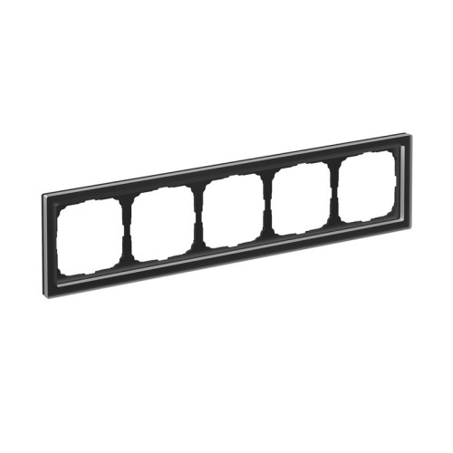 Рамка 5 местная, натуральное стекло, Черный, ArtGallery SE GAL321005