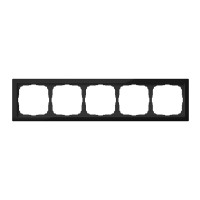 Рамка 5 местная, натуральное стекло, Черный, ArtGallery SE GAL321005