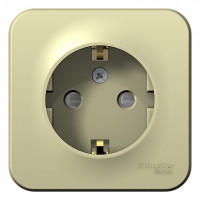 Розетка 1 местная с З/К со шторками 16А 250В, Бежевый, Blanca SE BLNRA011117