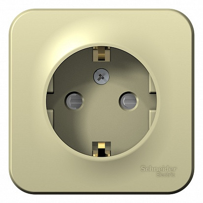 Розетка 1 местная с З/К со шторками 16А 250В, Бежевый, Blanca SE BLNRA011117