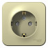 Розетка 1 местная с З/К со шторками 16А 250В, Бежевый, Blanca SE BLNRA011117