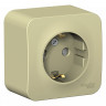 Розетка 1 местная с З/К со шторками 16А 250В, Бежевый, Blanca SE BLNRA011117