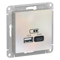 Розетка USB для зарядки A+C, Жемчуг, AtlasDesign  SE ATN000439