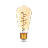 Лампа светодиодная филаментная Gauss E27 6W 2400K золотая 157802006