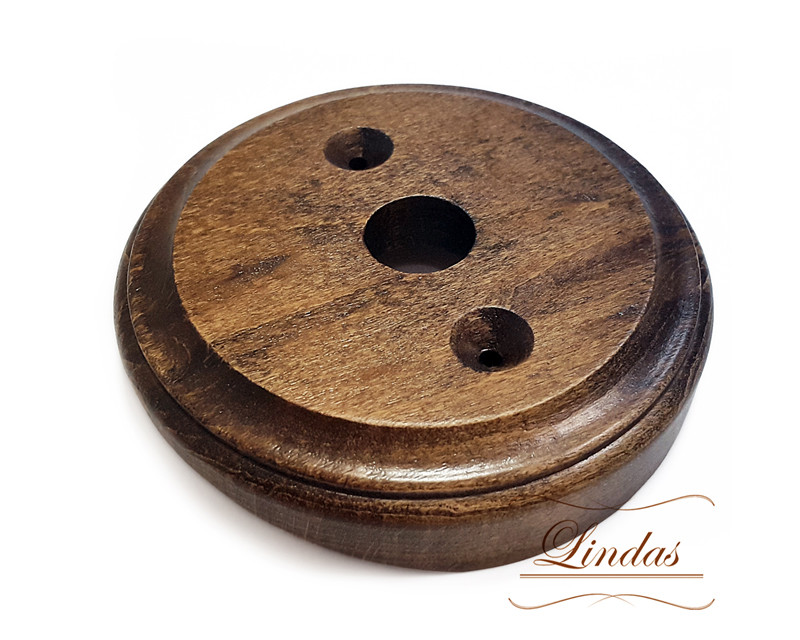 Накладка 1 местная деревянная D98 на бревно, орех лакированный Lindas 25863