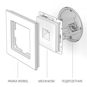 Розетка компьютерная RJ45 Cat. 5e, Слоновая кость, Werkel W1181003