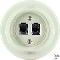 Розетка комп. фарфоровая RJ45 cat.6е, жемчужный глянцевый, Katy Paty OPCOGsCat6 