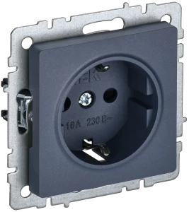 Розетка c З/К без шторок, Маренго, Brite IEK BR-R11-16-K35