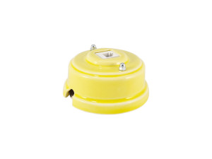 Розетка комп. RJ45 cat.6, керамика, Желтый Giallo, серебристая фурнитура, Leanza РК6ЖС