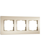 Рамка 3 местная стекло soft-touch, Шампань матовый, Senso Werkel W0033111