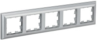 Рамка 5 местная, Алюминий/Алюминий, Brite IEK BR-M52-12-K47