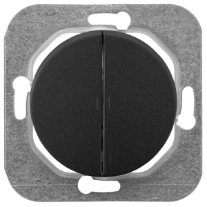 Выключатель кнопочный 2 кл. с подсветкой, Графит, серия Прованс, Bylectrica С510-3308