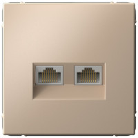 Розетка компьютерная 2-я RJ45 Cat. 5e, Песочный, ArtGallery SE GAL001288