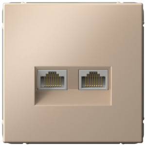 Розетка компьютерная 2-я RJ45 Cat. 5e, Песочный, ArtGallery SE GAL001288