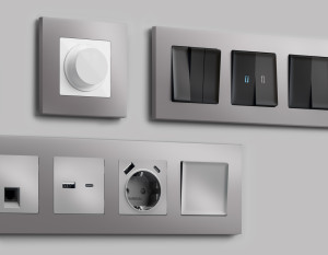 Рамка 2 местная пластик, Сталь матовый, ALFA Qubi Ambrella Volt AF250502