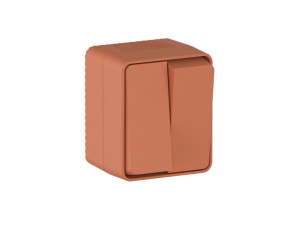 Выключатель 2 кл., влагозащищенный IP54, Терракотовый, AtlasDesign Profi54 SE ATN547051