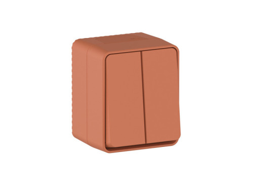Выключатель 2 кл., влагозащищенный IP54, Терракотовый, AtlasDesign Profi54 SE ATN547051