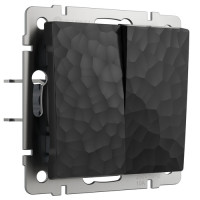 Выключатель 2 кл. проходной, Hammer черный, Werkel W1222008